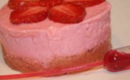 Cheesecake aux fraises et Biscuits Roses de Reims