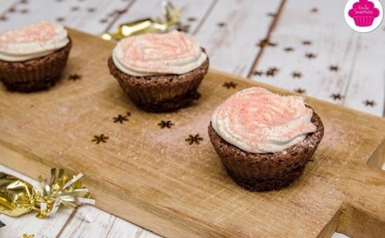 Cupcakes au chocolat et Biscuits Roses de Reims