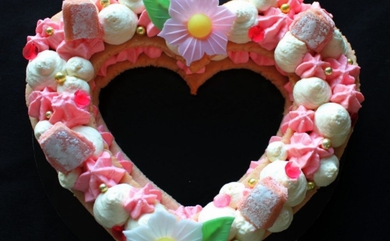 Heart cake au Biscuit Rose de Reims
