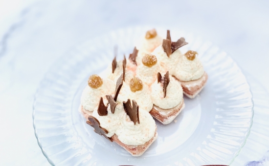 Tartine géante de Noel Biscuit Rose  - châtaigne vanille chocolat